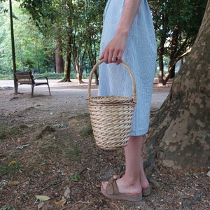 Small Wicker Handbag / Vintage Basket / Jane Birkin Basket / Wicker Bag / Summer Bag / Basket Purse / Vintage Purse / Handmade Baskets image 1