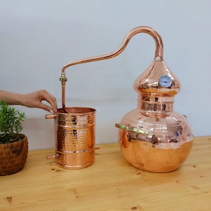 Traditional Alembic 10 L / Copper Hammered / Copper Alembic Still / Essential Oil Distiller / Distillery / Still For Essential Oils