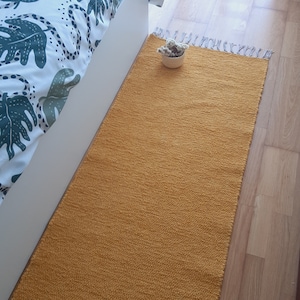 Runner Rug Mustard Yellow 200cm / Kitchen Rug / Rug Runner / Floor Rug / Boho Rug / Washable Rug / Hallway Rug / Rag Rug / Scandinavian Rug