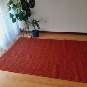 Alfombra de terracota de 100 x 150 cm / Alfombra vintage / Alfombra suave / Alfombra para salón / Alfombra para pasillo / Alfombra para dormitorio / Alfombra tejida a mano / Alfombra bohemia