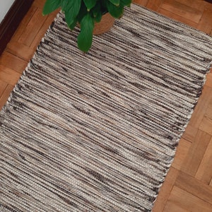 Long Runner Rug Brown Rug 250cm / Bedroom Rug / Bathroom Rug / Cotton Rug / Entry Rug / Kitchen Rug / Woven Rug / Hallway Rug / Laundry Rug