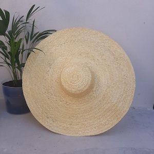 Supergrote hoed / strohoed / zomerhoed / dameshoed / strohoed / zonnehoed / boerderijhoed / bohohoed / huwelijksreishoed / strohoed