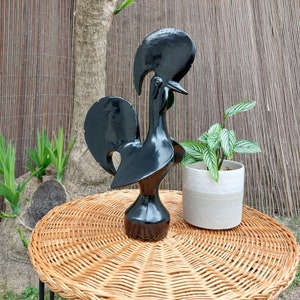 Black Rooster / Ceramic Rooster / Portuguese Rooster / Barcelos Rooster / Rooster Art / Vintage Ceramic / Rooster Kitchen / Rooster Gift