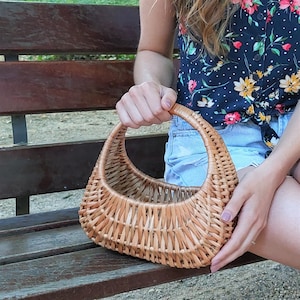 Bolso de mimbre / Monedero de mimbre / Cartera de mimbre / Bolso de verano / Bolso de boda / Cesta de mimbre / Bolso de paja / Bolso hecho a mano / Bolso bohemio / Bolso de playa
