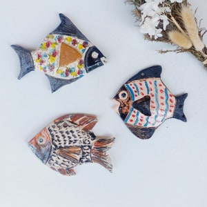 Medium Ceramic Fish / Pottery Fish / Handmade Fish / Portuguese Fish / Fish Gift / Ceramic Hanging Fish / Vintage Fish / Fish Decor