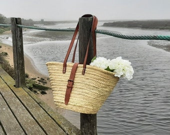 French Market Basket / Market Bag / Straw Tote Bag / Straw Summer Bag / Beach Bag / Shopping Bag / Straw Bag / Bohemian Bag / Large Tote Bag