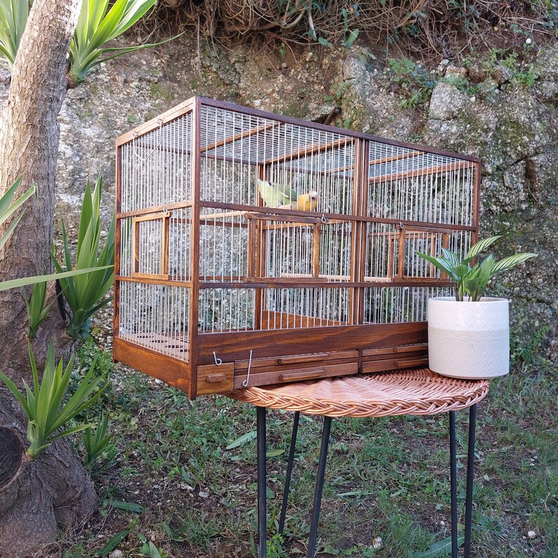 Large Rectangular Bird Cage Old Brown / Handmade Cage / Canary Etsy