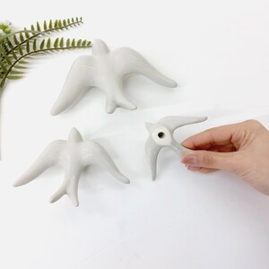 Glazed Light Grey Swallows / Bird Ornament / Ceramic Bird / Ceramic Wall Art / Gift For Mom / Best Friend Gift / Bird Lovers / Wall Decor image 6