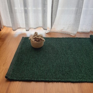 Runner Rug Dark Green 200cm / Kitchen Rug / Rug Runner / Floor Mat / Boho Rug / Washable Rug ...