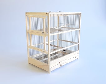 Wooden Bird Cage With One Trap / Trap Birds / Hunting Birds Cage / Large Size
