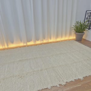 Extra Large Cream Rug With Tassels 200x300cm / Recycled Cotton Rug / Soft Rug / Handwoven Area Rug / Rugs for Living Room / Robust Rug image 10
