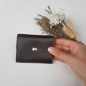 Cartera de cuero marrón / Cartera de cuero / Cartera de cuero genuino / Cartera de cuero hombres / Cartera natural / Cartera de cuero mínima /Regalo para él