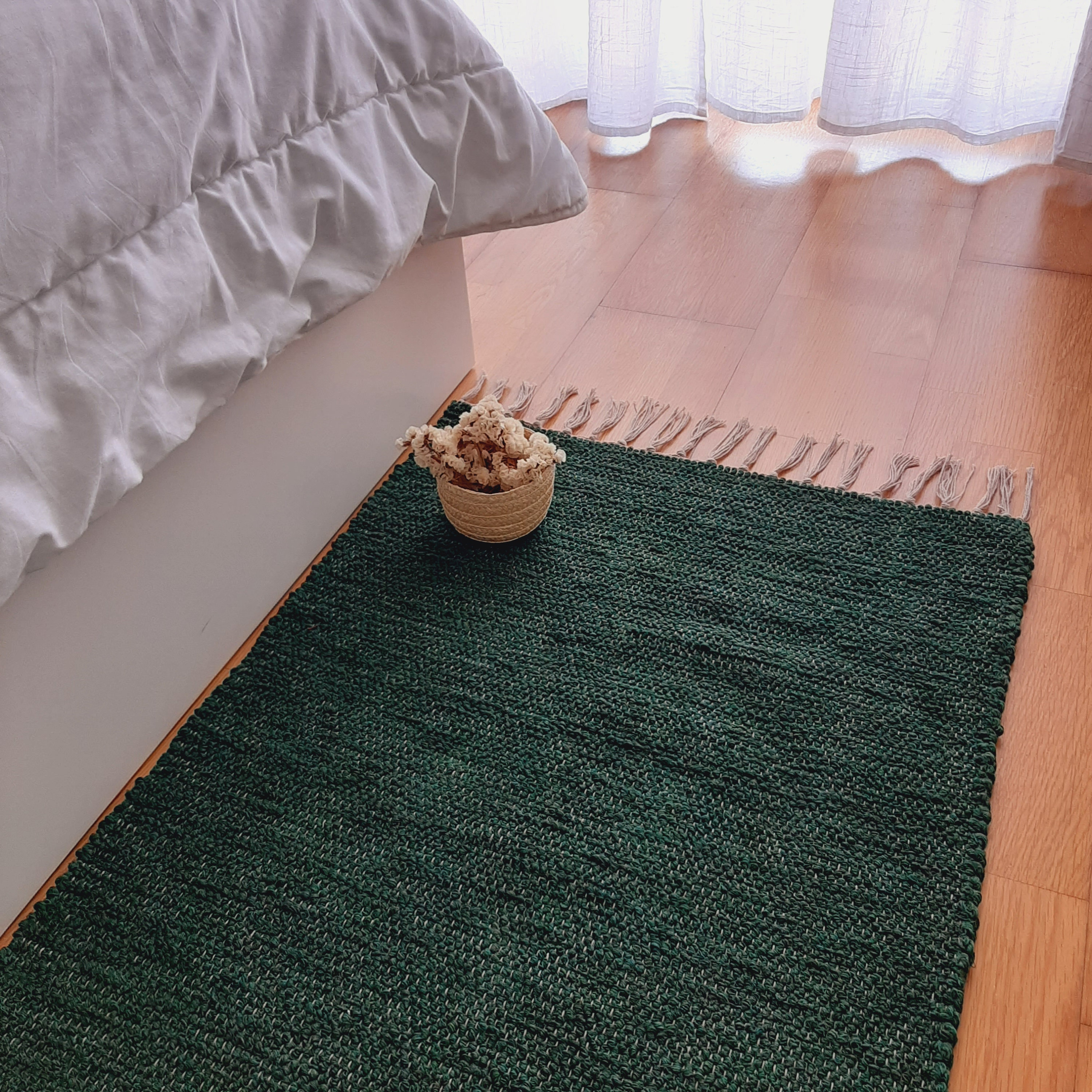3m越え　310×53 超ロングランナー　グリーン濃淡　トルコヴィンテージラグ Long Runner Rug Dark Green 300cm / Kitchen Rug / Rug Runner