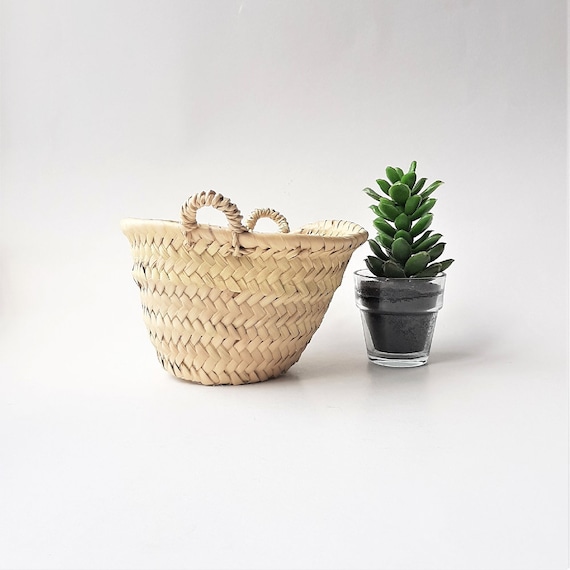 Mini Blumen Korb Blumen Mädchen Korb Tasche Kleine Strohtasche