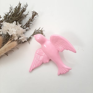 Hand Painted Pink Swallow / Ceramic Bird / Portuguese Ceramic / Ceramic Swallow / Traditional Ceramic / Ceramic Art / Ceramic Wall Decor