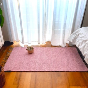Small Light Pink Rug / Rugs For Bedroom / Kids Room Rug / Nursery Rug / Rag Rug / Cotton Rug / Bathroom Rug / Soft Rug / Front Door Rug