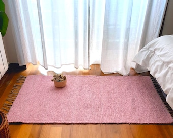 Small Light Pink Rug / Rugs For Bedroom / Kids Room Rug / Nursery Rug / Rag Rug / Cotton Rug / Bathroom Rug / Soft Rug / Front Door Rug