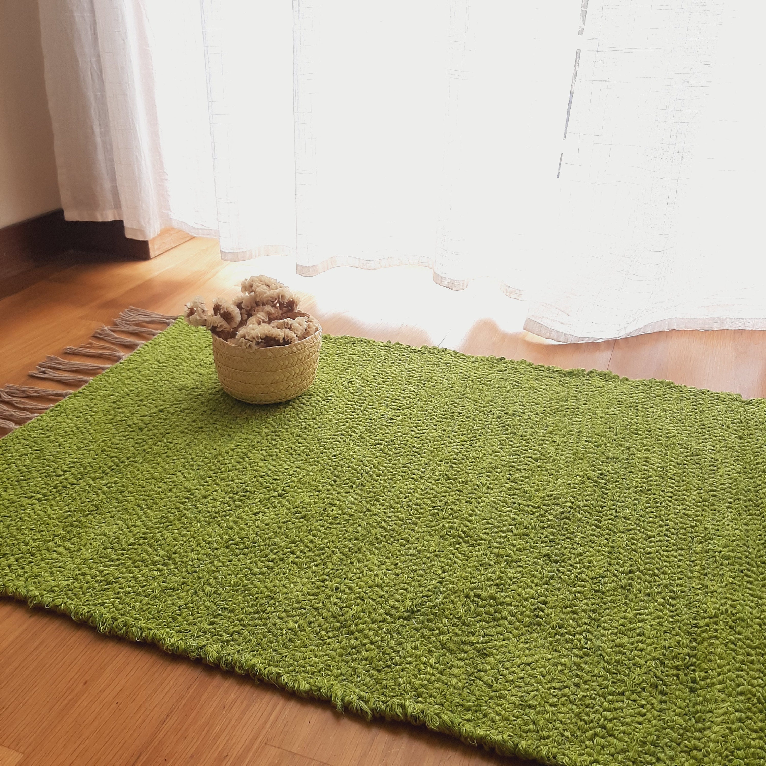 Mini Pear Green Rug / Cotton Rug / Soft Rug / Colorful Rug / Mini Rug ...