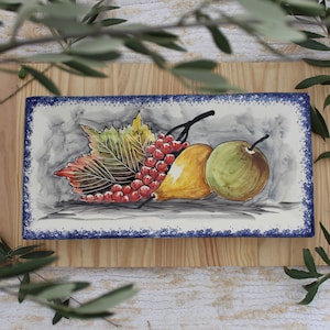 Keramik Platte / Obstplatte / Keramikteller / Handgemachte Platte / Servierplatte / Vintage Teller / Handbemalte Platte / Vintage Keramik