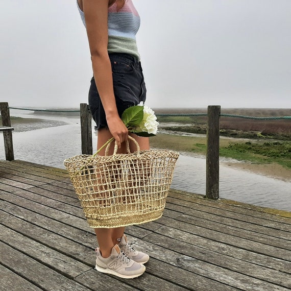 Flowers Straw Bag / Shopping Basket / Straw French Bag / 