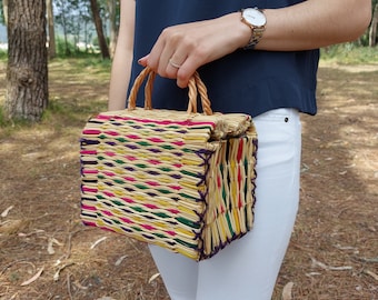 Borsa in paglia / Borsa di paglia / Borsa estiva / Borsa a cestino di paglia / Borsa da spiaggia di paglia / Borsa per le vacanze / Borsa boho / Borsa / Regalo per donna