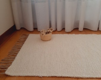 Mały kremowy dywanik / Dywan tkany ręcznie / Dywan bawełniany / Miękki dywanik / Dywanik łazienkowy / Dywanik łazienkowy / Dywanik nocny / Dywanik kuchenny / Zmywalny dywanik / Dywanik do przedpokoju
