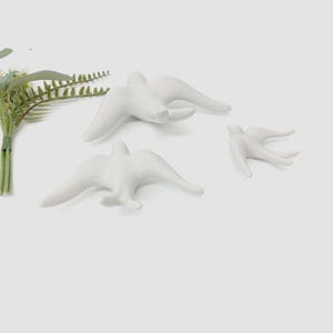 Glazed Light Grey Swallows / Bird Ornament / Ceramic Bird / Ceramic Wall Art / Gift For Mom / Best Friend Gift / Bird Lovers / Wall Decor image 7