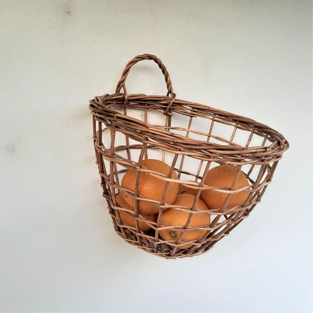 Large Hanging Basket / Woven Basket Wall Decor / Hanging Storage Basket / Boho Basket / Wall