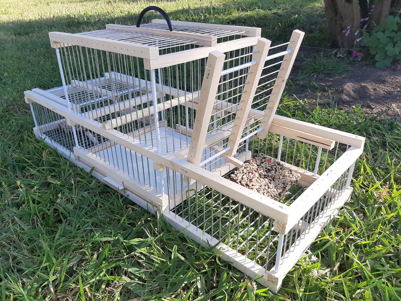 Wooden Bird Cage Trap / Trap Birds / Hunting Birds Cage / Two Etsy