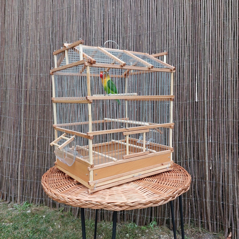 Handmade Bird Cage / Bird Cage / Canary Cage / Bird House / Parakeet ... - Custom Bird Cage Bars With Swings