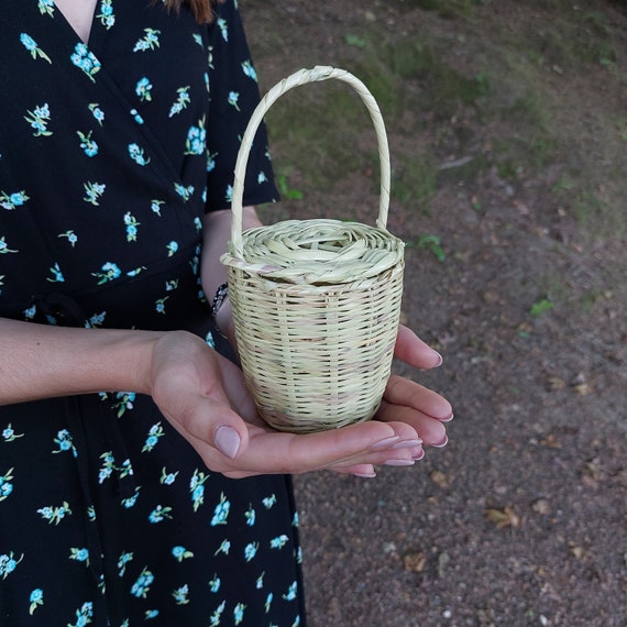 Mini Jane Birkin Basket / Mini Basket / Cane Basket / Birkin Basket / Basket With Lid / Handmade Baskets / Made With Love / Unique Basket
