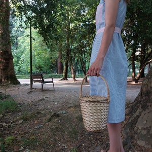 Small Wicker Handbag / Vintage Basket / Jane Birkin Basket / Wicker Bag / Summer Bag / Basket Purse / Vintage Purse / Handmade Baskets image 5