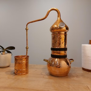 Alambique de columna de 3 L / Alambique artesanal / Alambique de cobre / Destilador de alambiques / Destilador de aceites esenciales / Destilación / Alambique