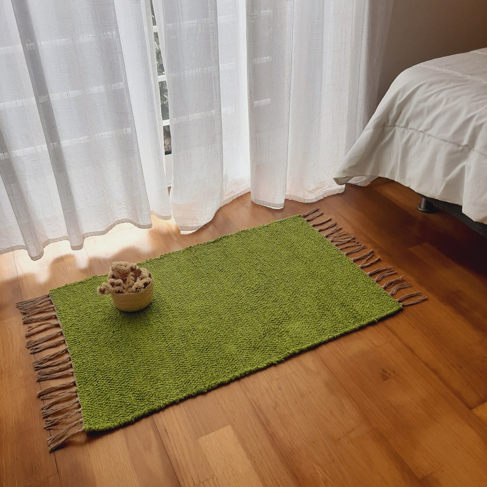 Mini Pear Green Rug / Cotton Rug / Soft Rug / Colorful Rug / Mini Rug ...