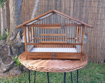 Rustic Bird House Brown / Canary Cage / Bird House / Rustic Cage / Parakeet Cage / Love Your Bird / Bird Home / Decorative Bird Cage