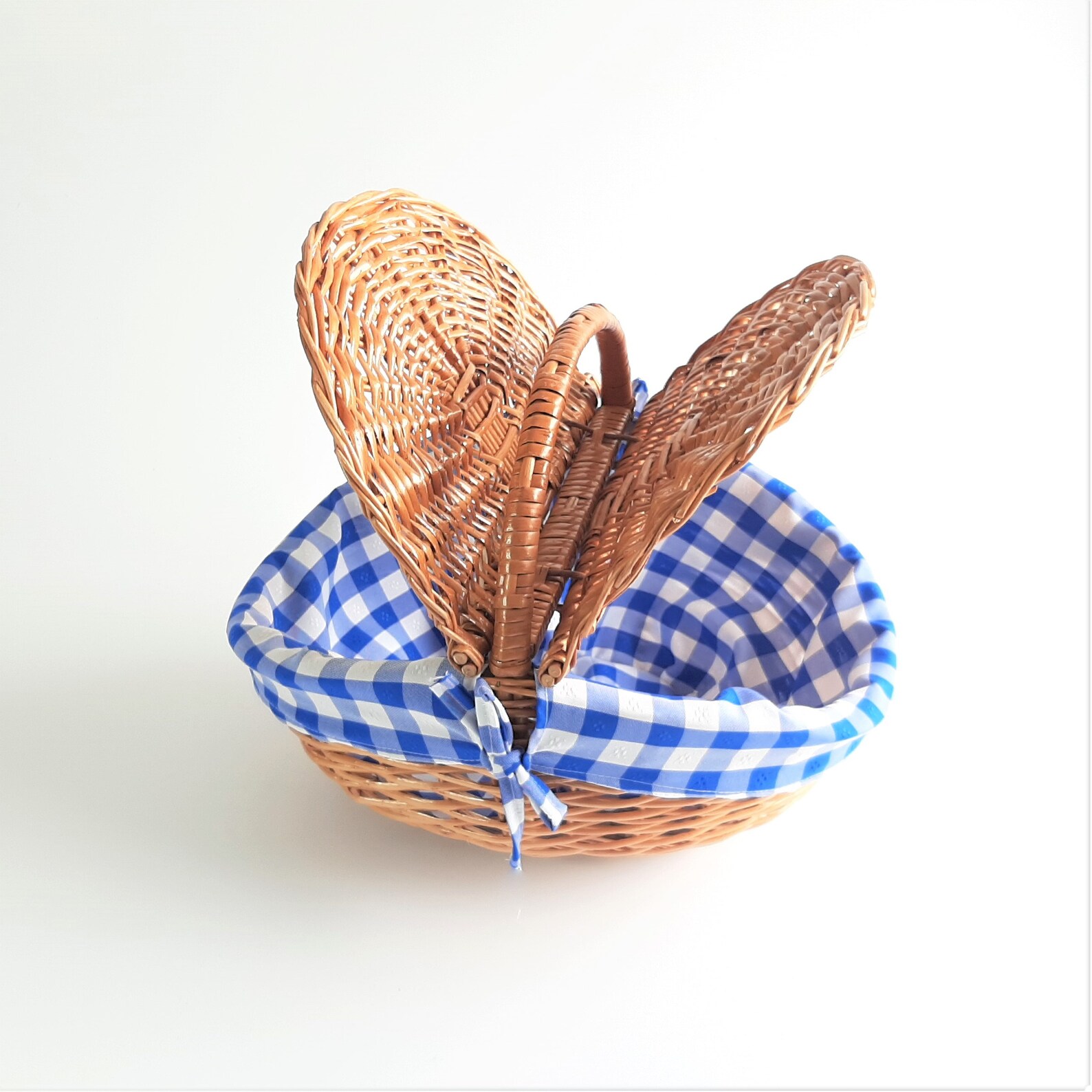 Oval Wicker Picnic Basket / Picnic Basket with Lid / Camping Etsy