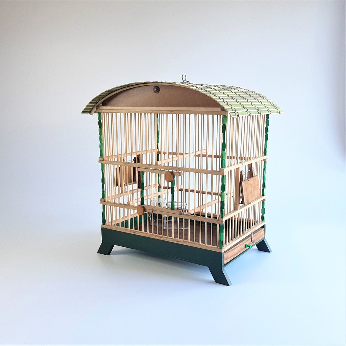 Cage à oiseaux OVALE en bois / Cage à oiseaux en bambou / Cage Etsy