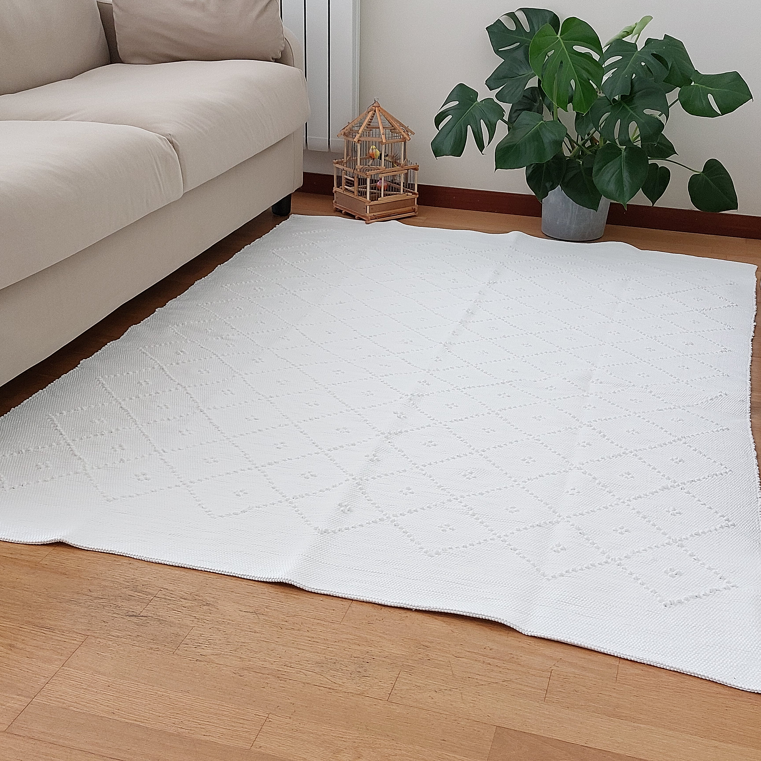 Large Pure White Rug / Nursery Rug / Cotton Rug / Living Room Etsy