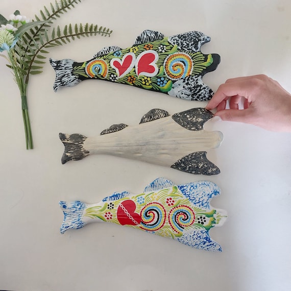 魚　陶器製　壁飾り 魚 陶器製 壁飾り 【公式通販】