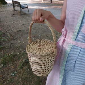 Small Wicker Handbag / Vintage Basket / Jane Birkin Basket / Wicker Bag / Summer Bag / Basket Purse / Vintage Purse / Handmade Baskets image 8