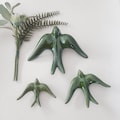 Glazed Hunter Green Swallows / Traditional Ceramic / Ceramic Swallows / Ceramic Wall Decor / Ceramic Bird / Bird Art / Wall Ceramic Art product logo