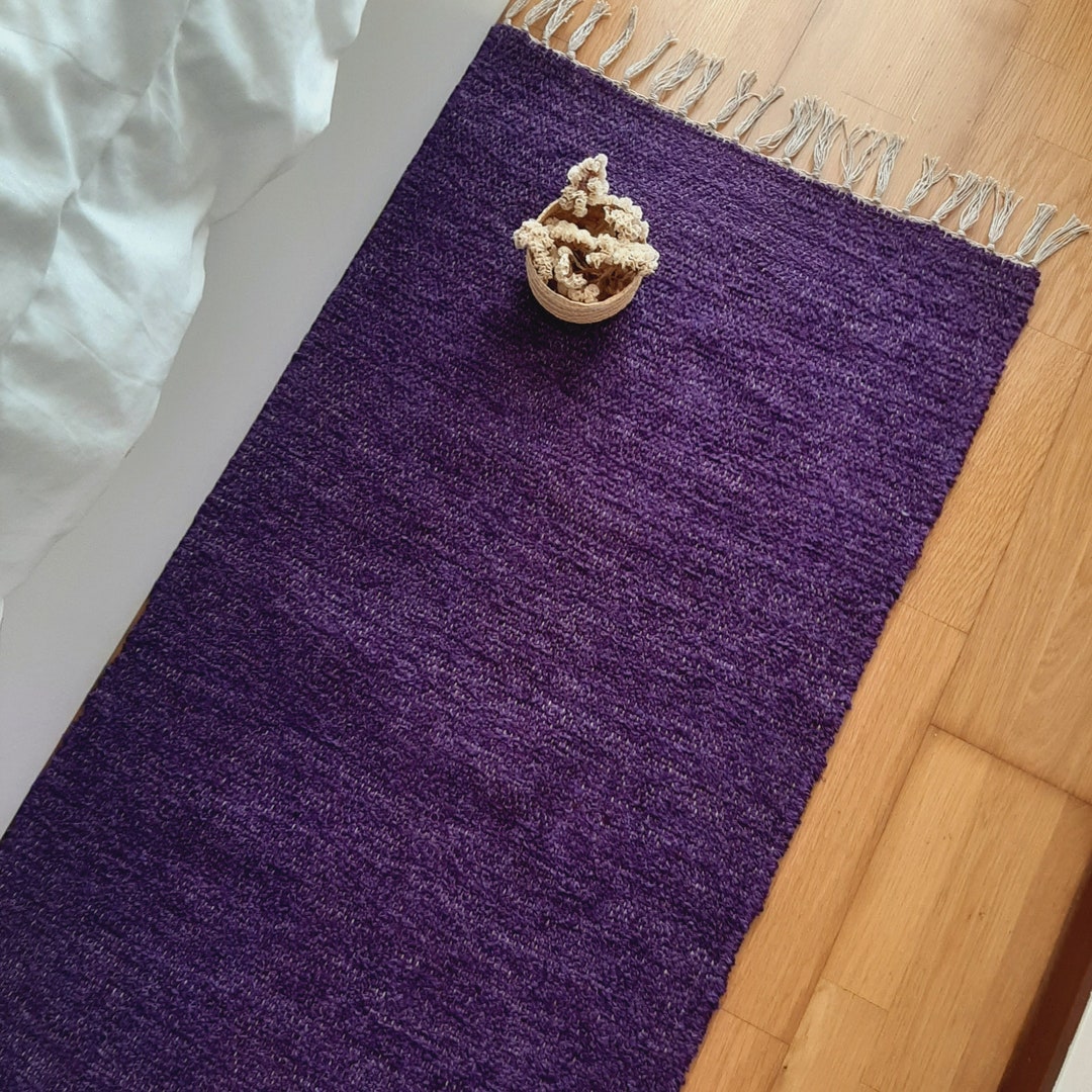 Runner Rug Dark Purple 200cm/ Soft Rug / Rug Runner / Cotton Rug ...