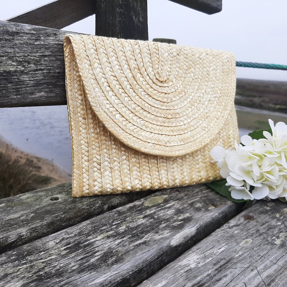 Straw Clutch / Wedding Clutch / Straw Bag / Straw Purse / Etsy