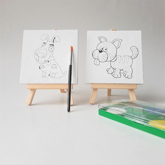 Conjunto de dos cuadros para pintar / Pintar usted mismo / Pintura de  madera / Juguetes para niños -  México