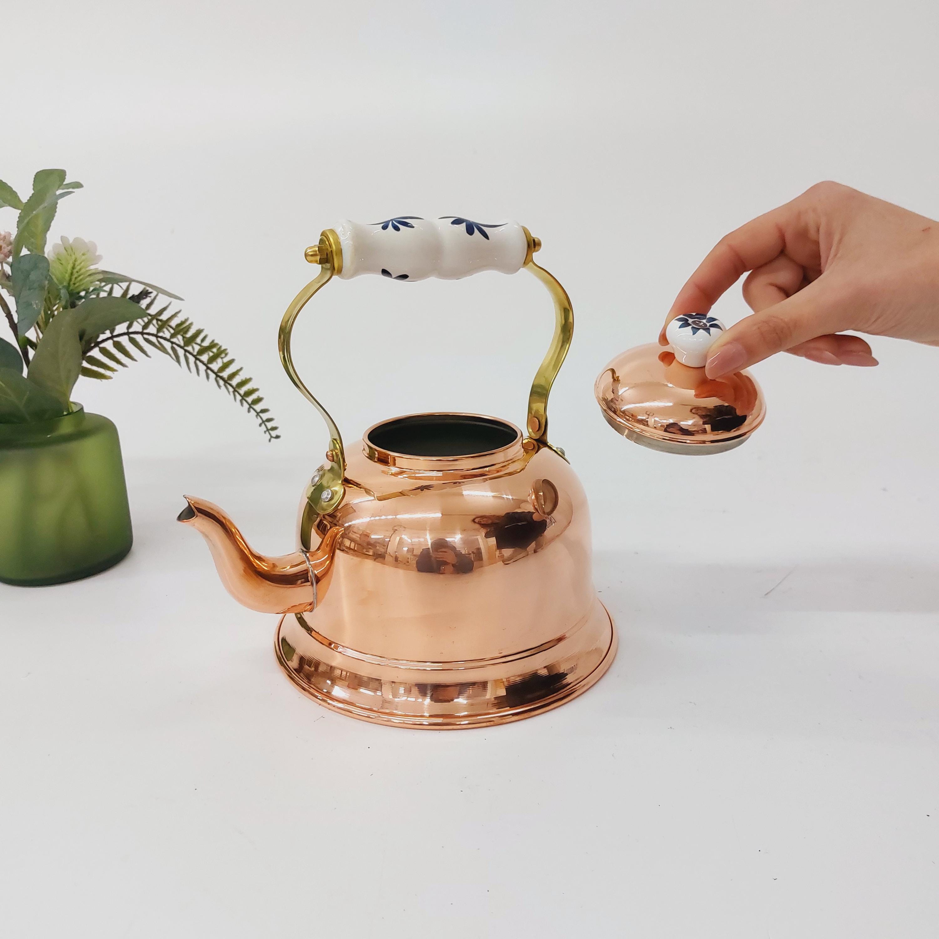 Copper Kettle 1,5L With Ceramic Handle / Vintage Kettle / Copper Kitchen / Old Vintage / Antique Copper / Handmade Copper / Gift For Mom