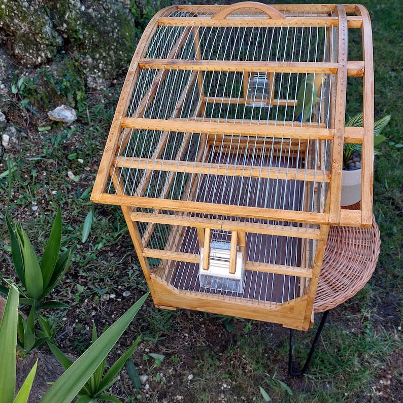 Large Curved Bird Cage Brown / Handmade Art / Decorative Bird Etsy