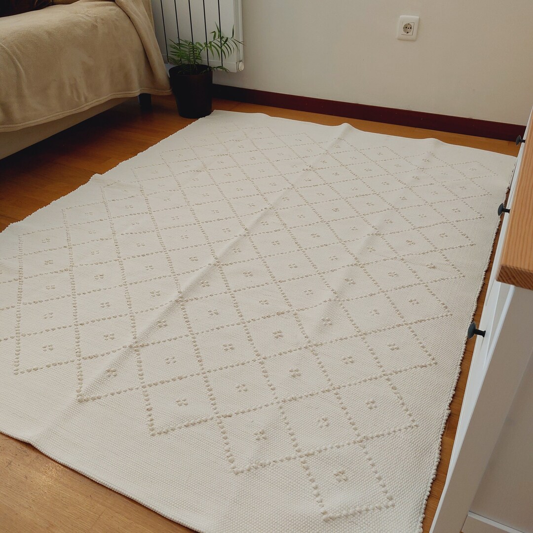 Large off White Rug / Nursery Rug / Cotton Rug / Living Room Rug / Area