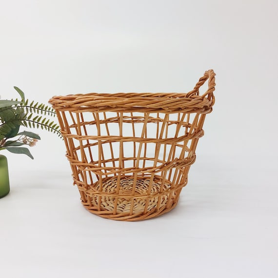Großer Blumenampel / Geflochtener Aufbewahrungskorb / Boho Korb / Wandbehang Korb / Weidenkorb / Küchen Deko