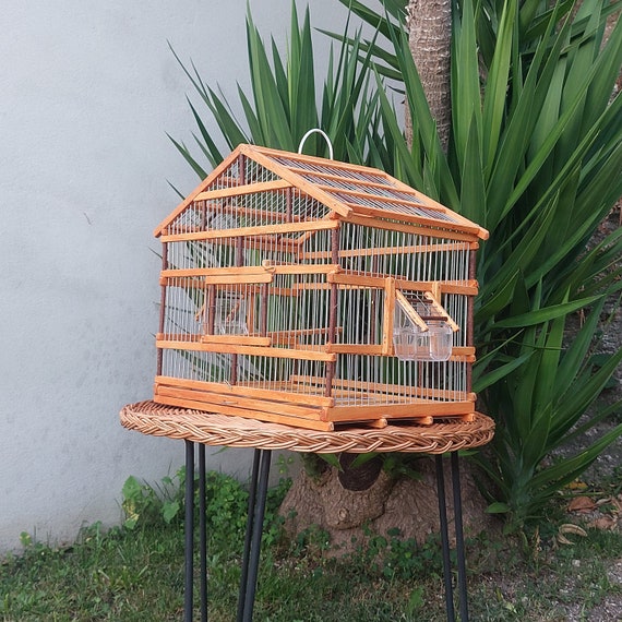 Maison doiseau en bois / Cage à oiseaux rustique / Cage faite à la