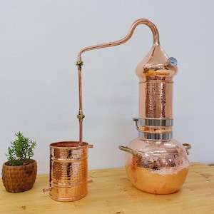 Column Alembic 10 L / Großes Alembic / Kupferdestillierkolben / Destillierapparat für ätherische Öle / Destillation / Alembic Still